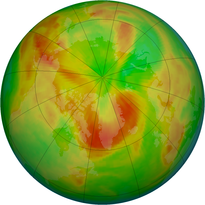 Arctic ozone map for 23 April 1990